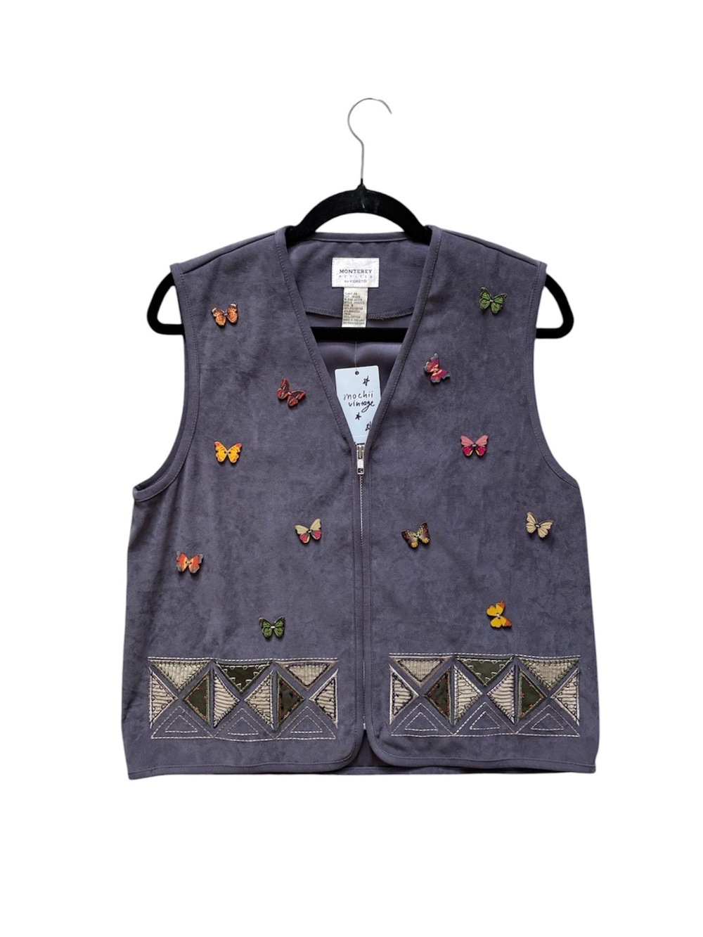 Vintage 90s Upcycled Butterfly Vest Cottagecore Whimsy S